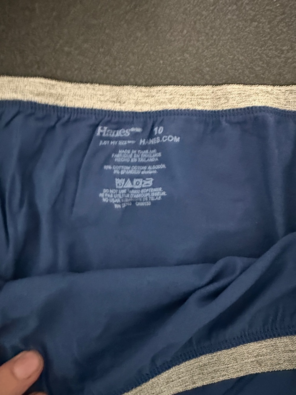 Hanes Women's Blue Brief Panties with Silver Waistband - Picture 2 of 2